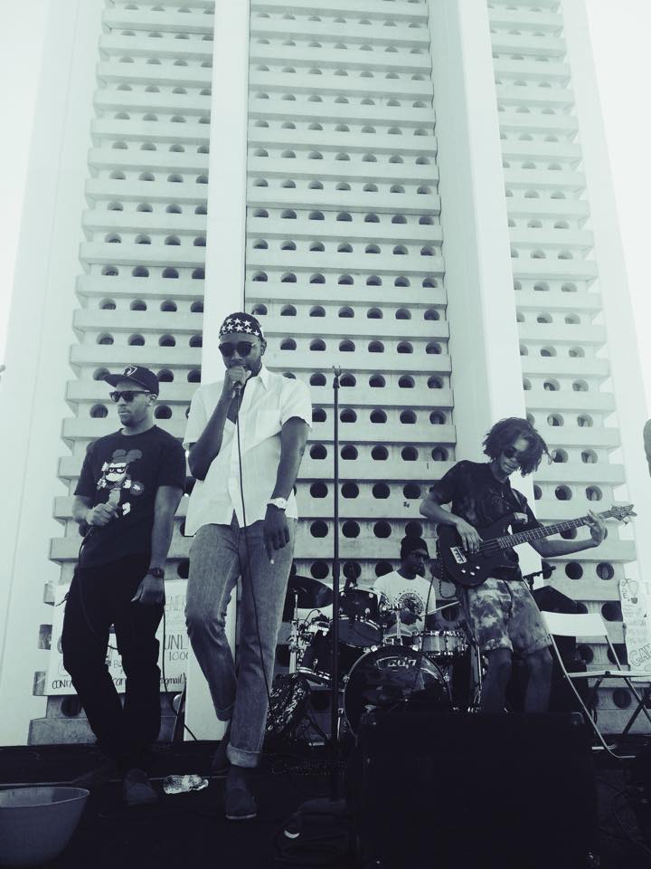 Bryan Ramos, Benni Aragbaye, Josh "Quick" Ivey and Sir Izik of FRTNK rocking out at UC Riverside. 